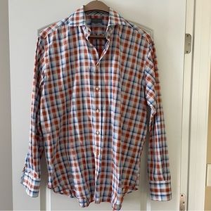 Thomas Dean Men’s Plaid Button Up Shirt L